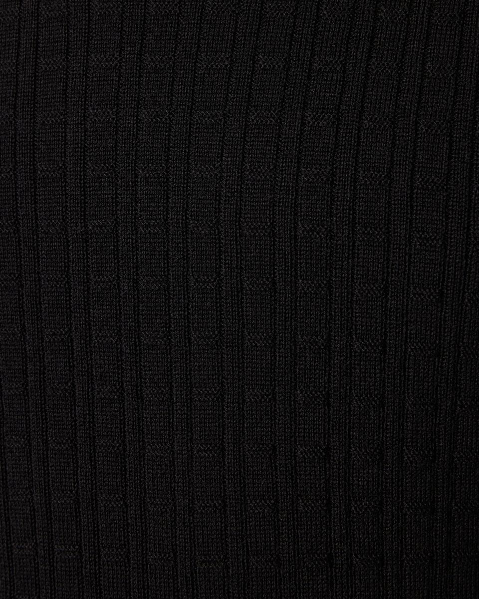 Merino Wool Long Sleeve Crew Knit, Black, hi-res